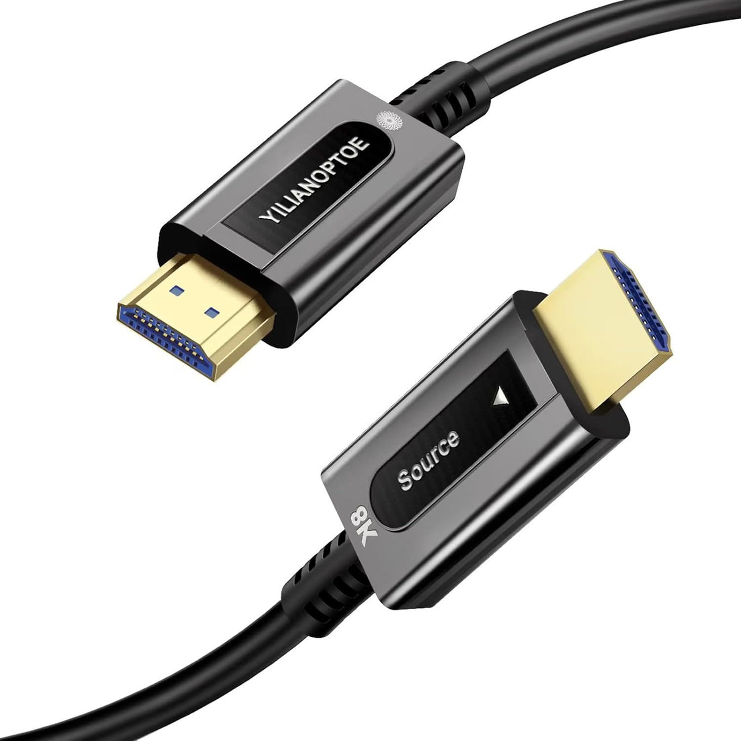 PVC Shell New Style Black 5-100 Meters HDMI 2.1 8K Active Optical Fiber AOC Cable 8K48Gbps